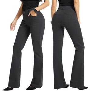 Betabrand 7 Pocket DPYP Bootcut Stretch Yoga Work Dress Pant Charcoal Gray Large